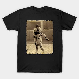 Bill Freehan and Mickey Lolich Hug Each Other After The Tigers Came Back, 1968 T-Shirt